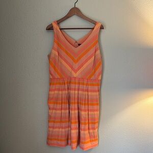 Land's End Striped Orange and Pink Dress